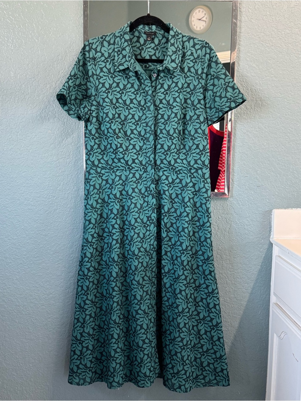 NWOT Ann Taylor 100% Cotton Embroidered Eyelet Shirt Dress Size 12